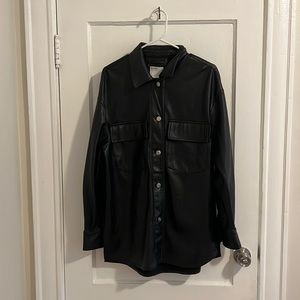 Leather Shirt Jacket